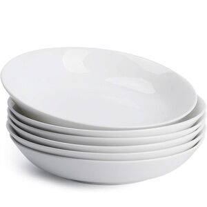 Pasta Bowls, Salad Serving Bowls Set, Wide and Shallow, 22 Ounce Porcelain Bowl